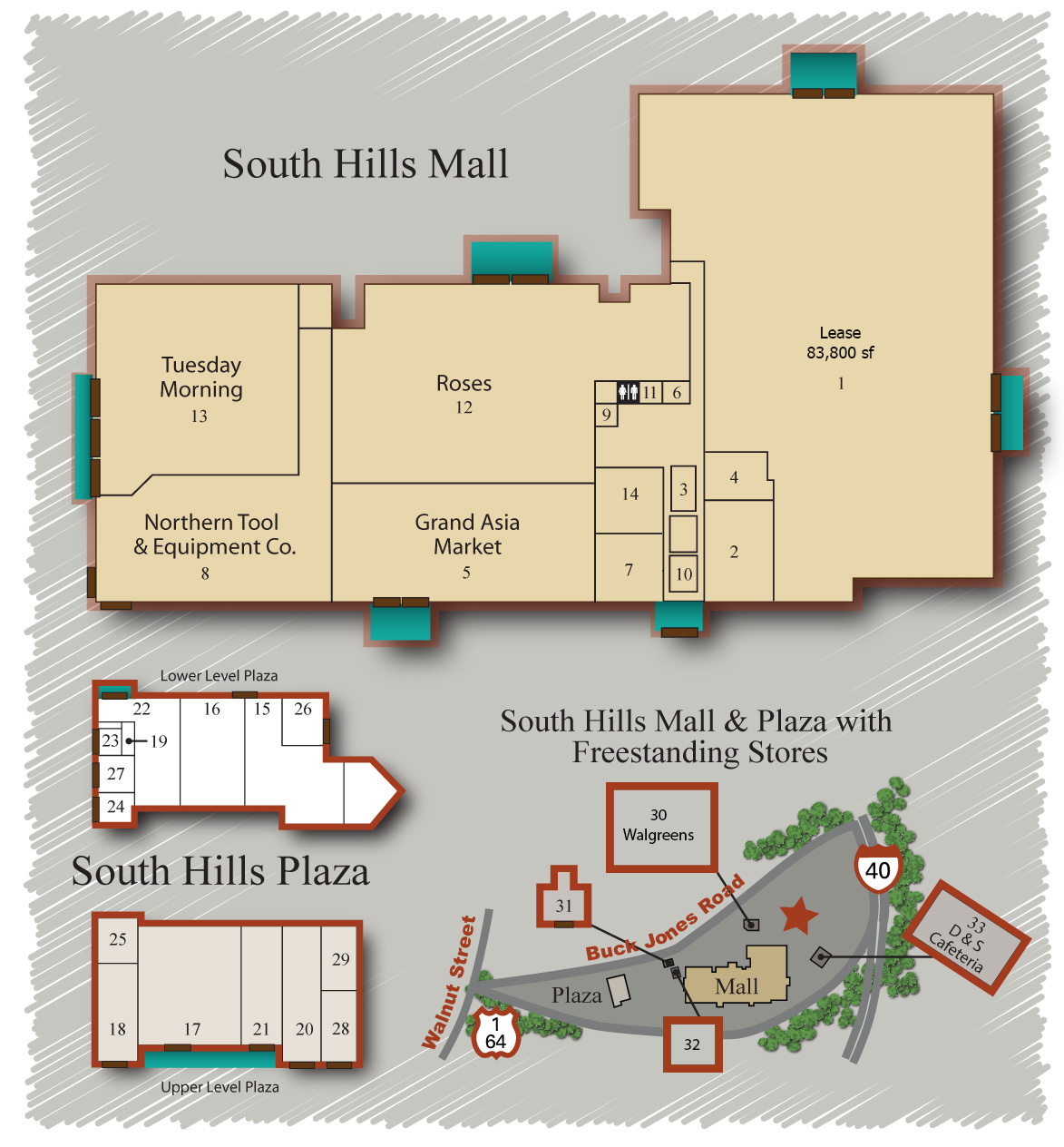 Plantation Square Store Location Map